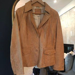 Banana Republic Tan Leather Blazer